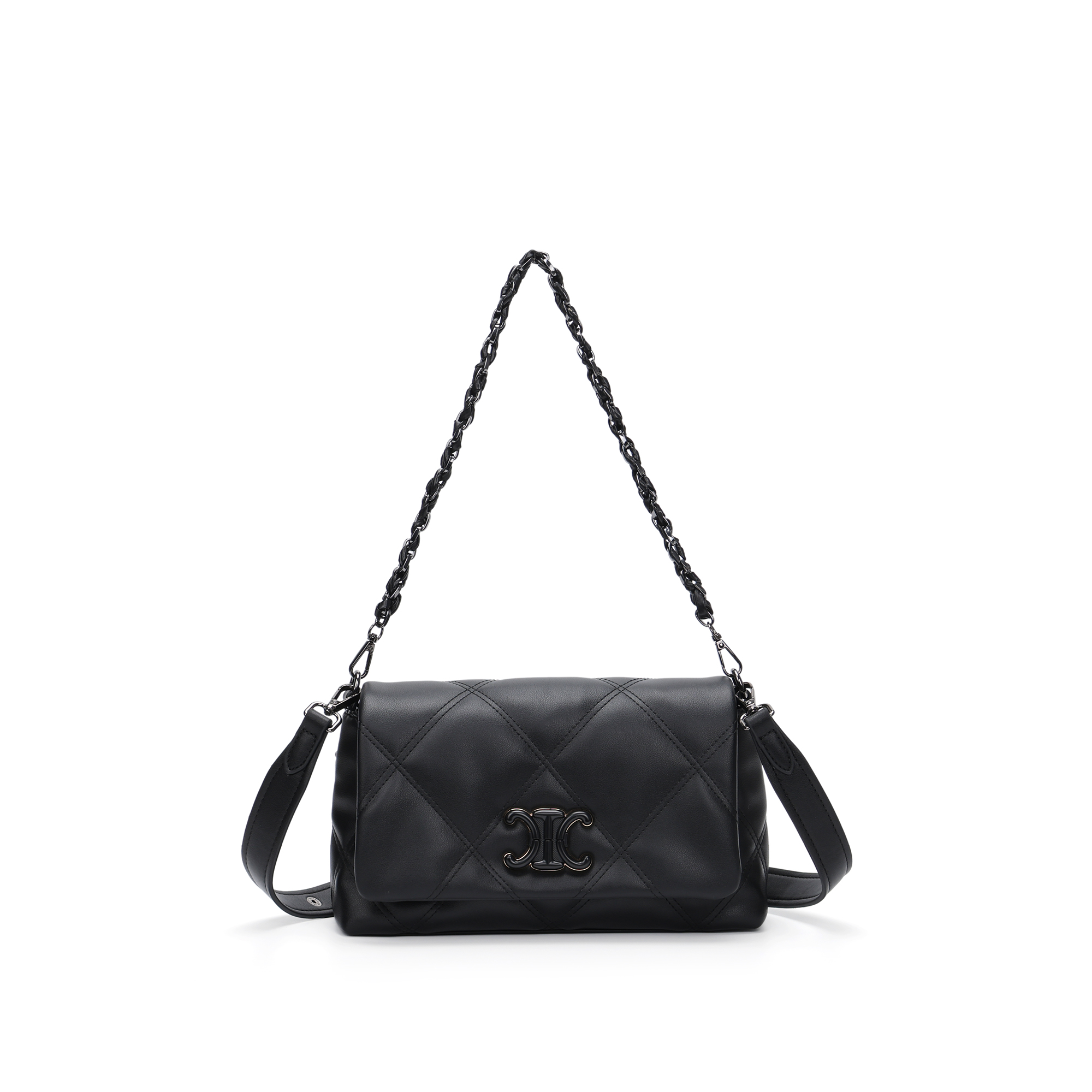 2025秋冬新款女式单肩包时尚百搭横款菱格绣线女包1207