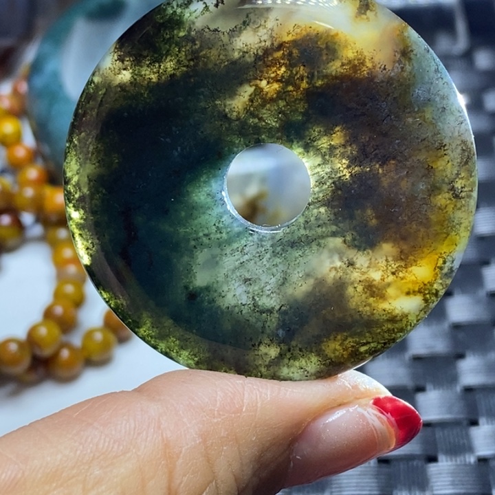 玛瑙/玉髓颈饰足银镀金镶嵌史****2