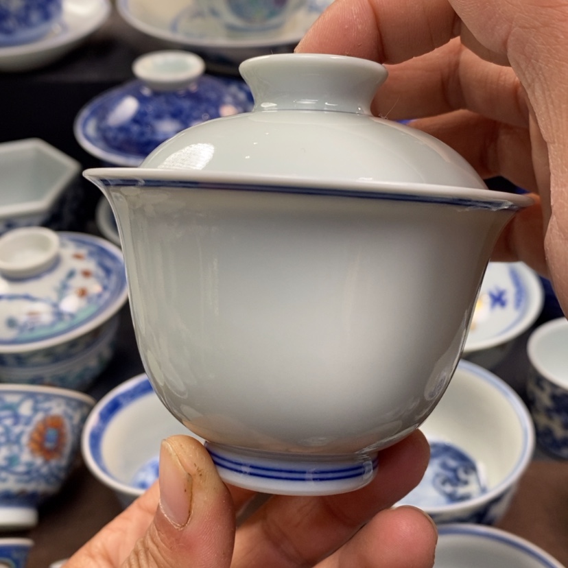 【闪购商品】景德镇白胎小盖碗