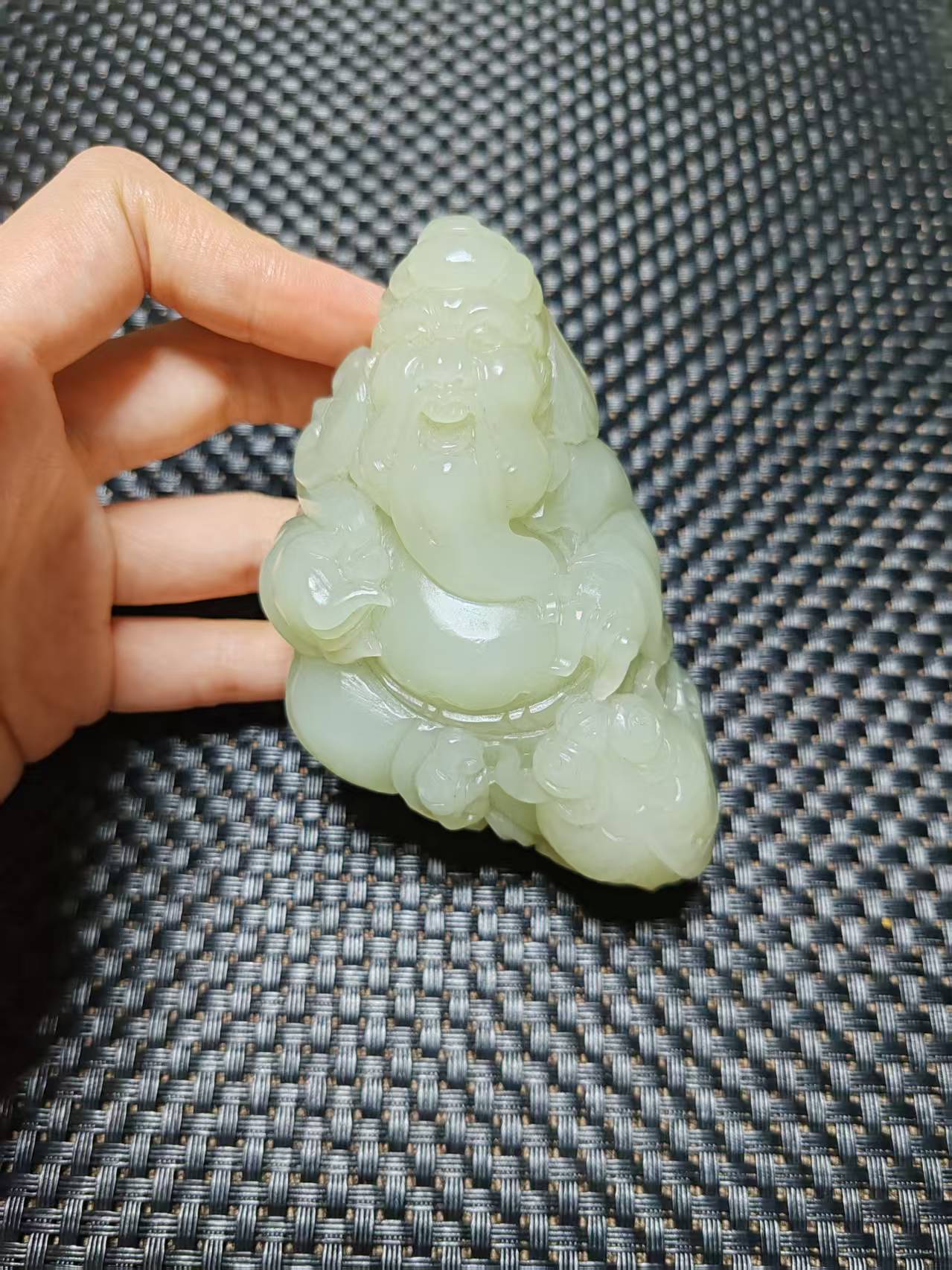 天然和田玉把件渔翁