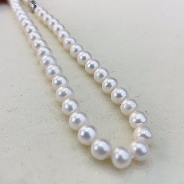 淡水珍珠颈饰银S925镶嵌卡8极光冷白