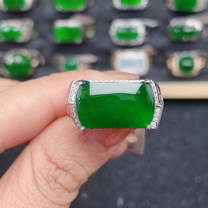 翡翠戒指银S925镶嵌编号2573没有运费险