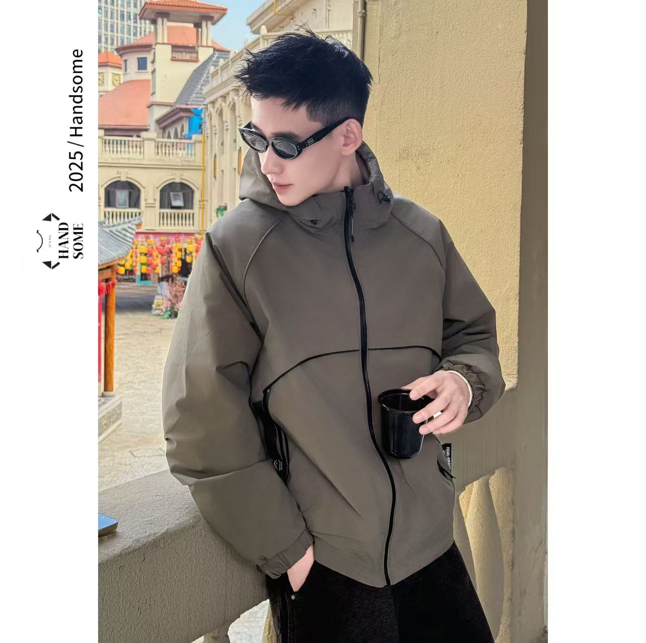 【HAN·S】F8【双面可穿】秋冬机能双面穿保暖冲锋衣工装棉服9918