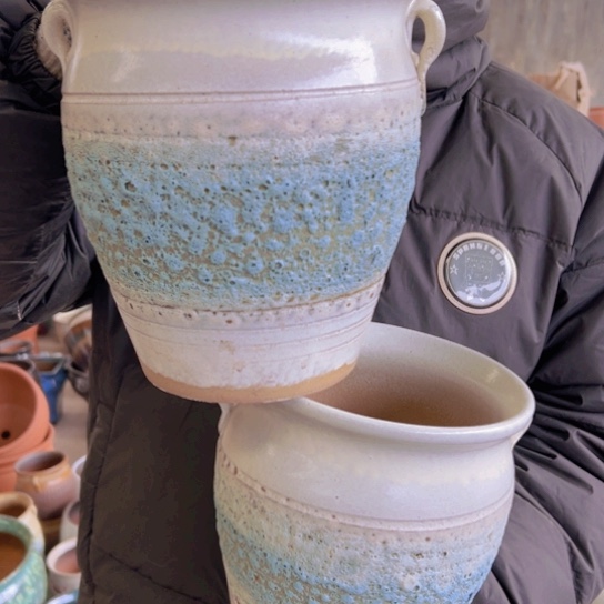 紫砂花盆高21口19————