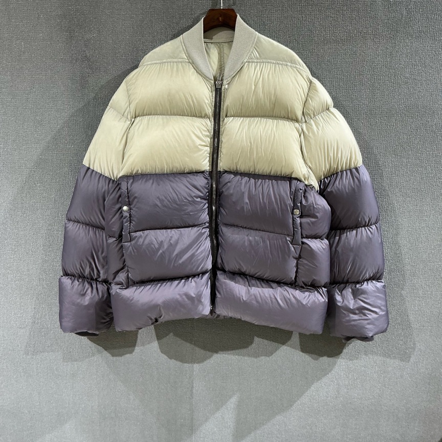 99新 RICKOWENS （pm）拼色羽绒服外套 46码/7697