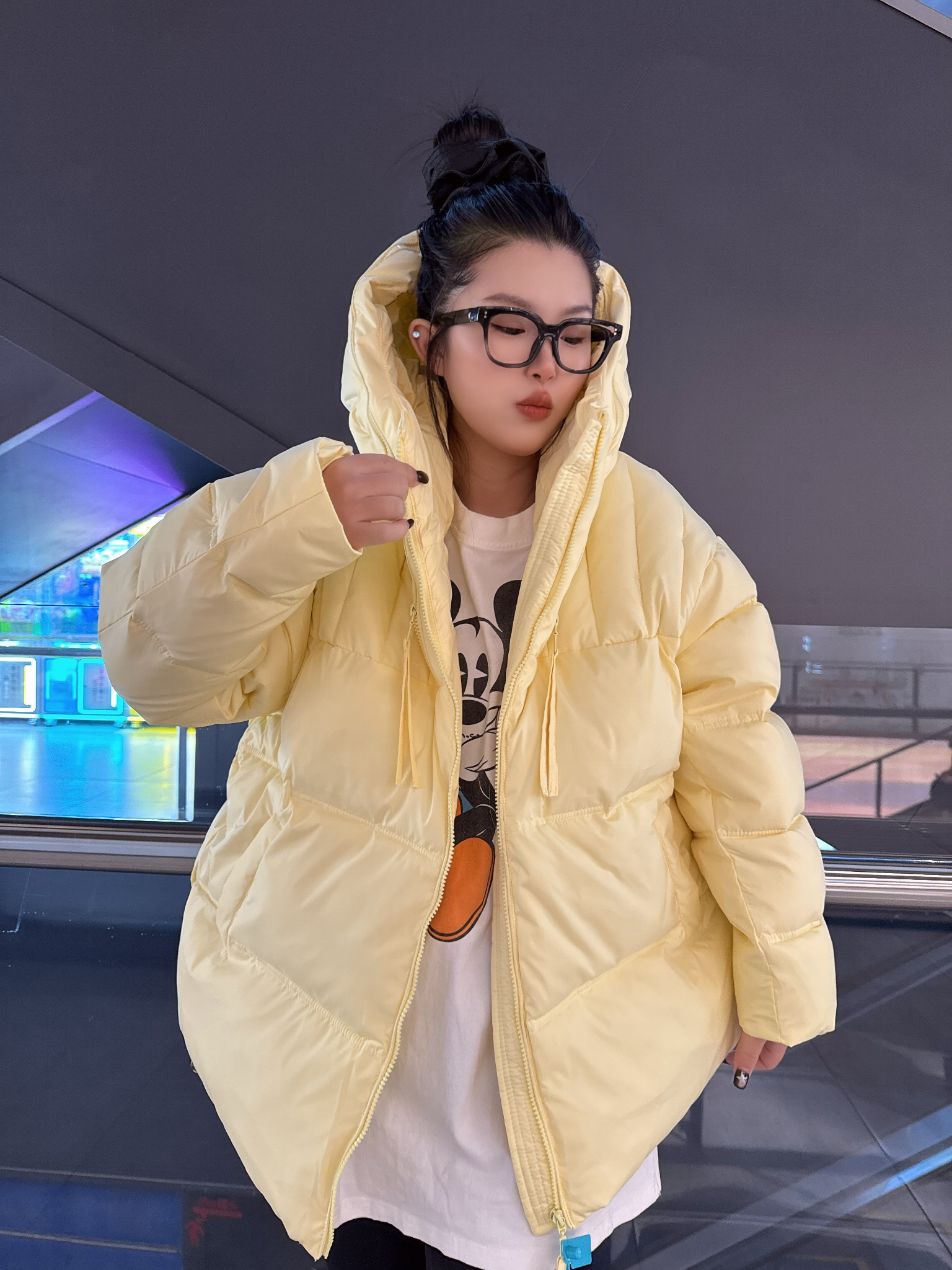 009#2025新款爆款拉链百搭糖果色宽松大码显瘦连帽棉服保暖时尚