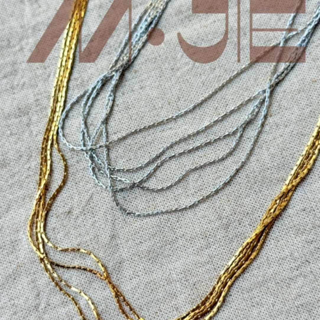 钛钢项链 『金银沙滩』夏日百搭必备多层欧美时尚