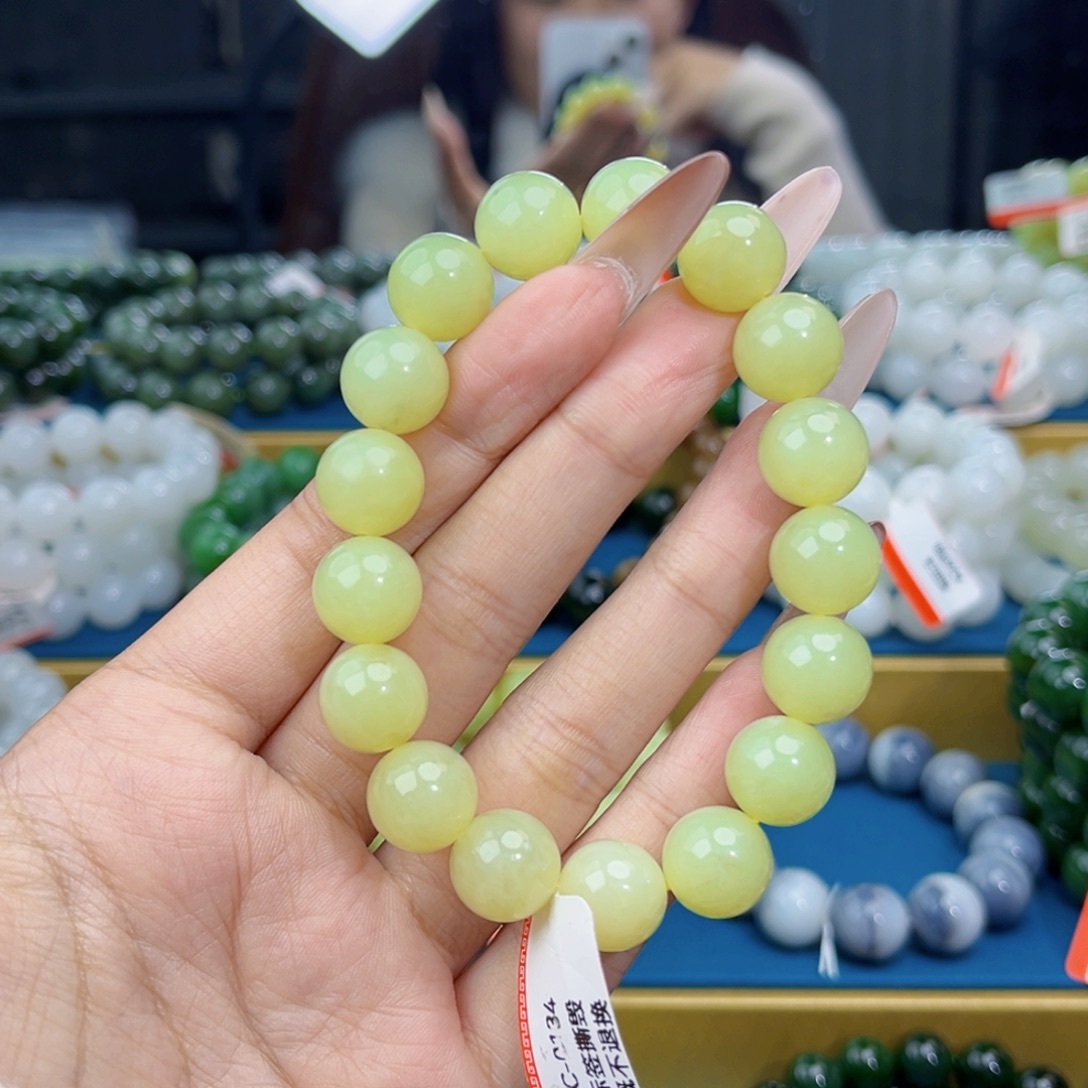 和田玉未镶嵌手链天然和田玉新疆若羌黄口手串12