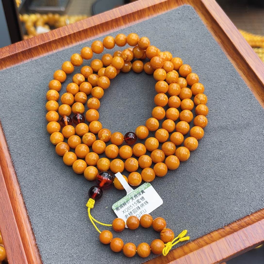 琥珀手链未镶嵌8m108老蜡