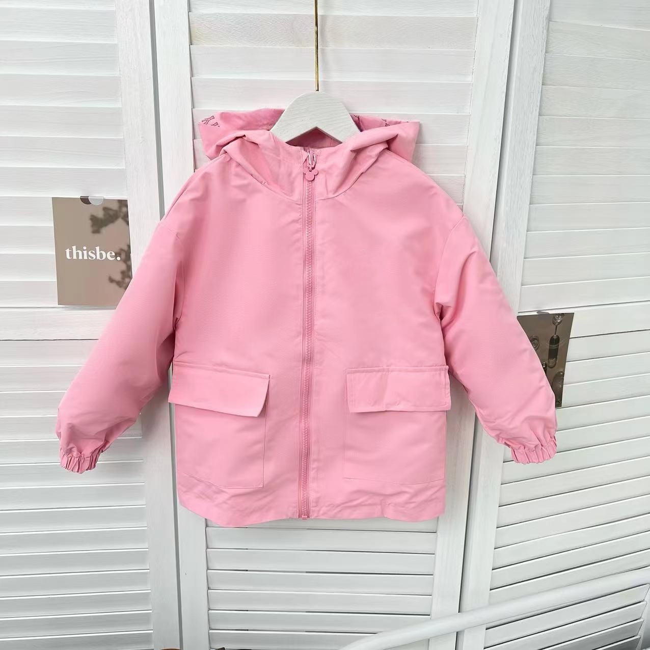 儿童2025春季新款两面穿时尚百搭连帽冲锋衣B1306