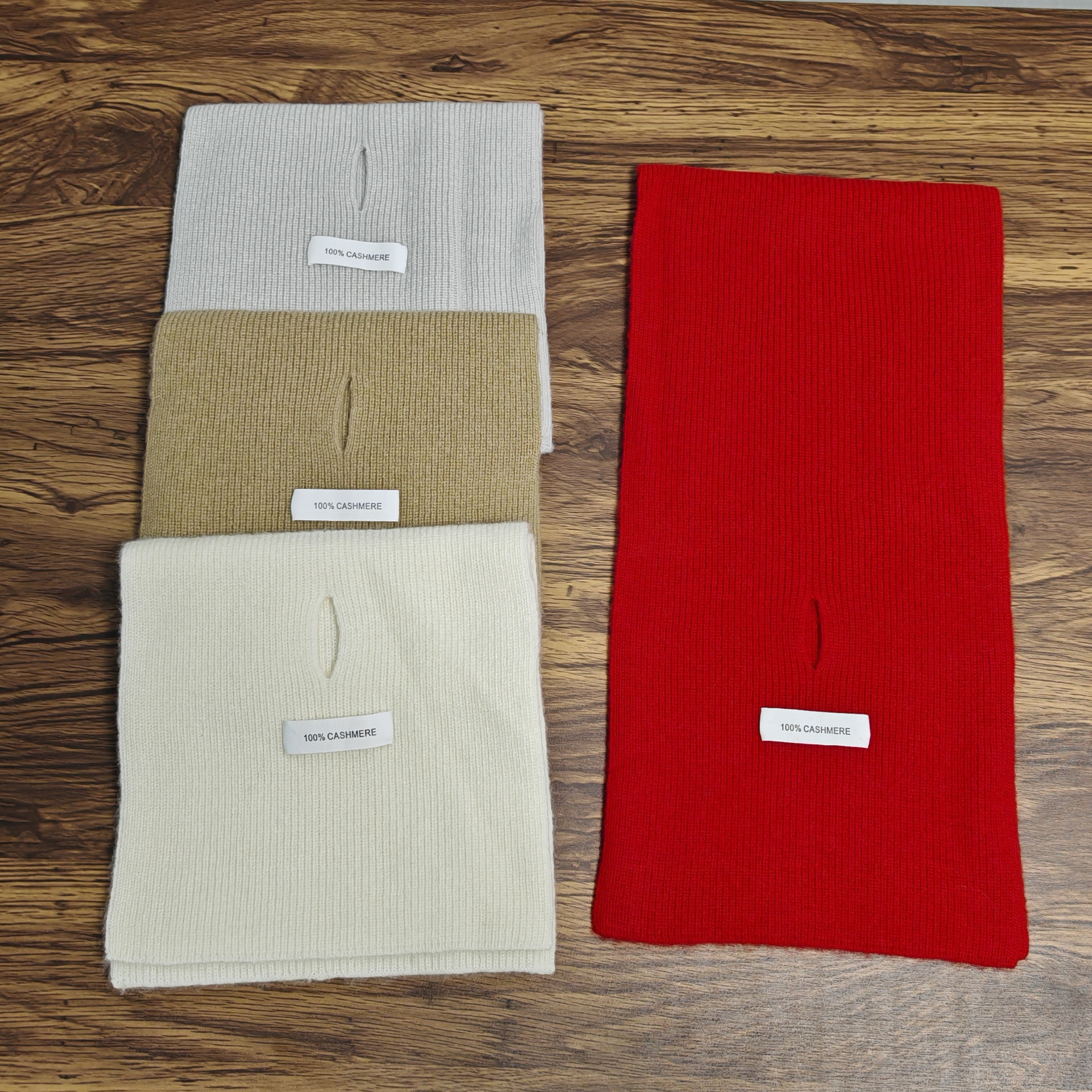 秋冬百搭羊绒简约纯色短款围巾四色入（图片有色差）