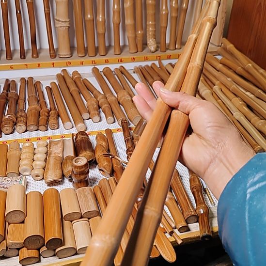 绿***人实心玉竹长棍2根爆密