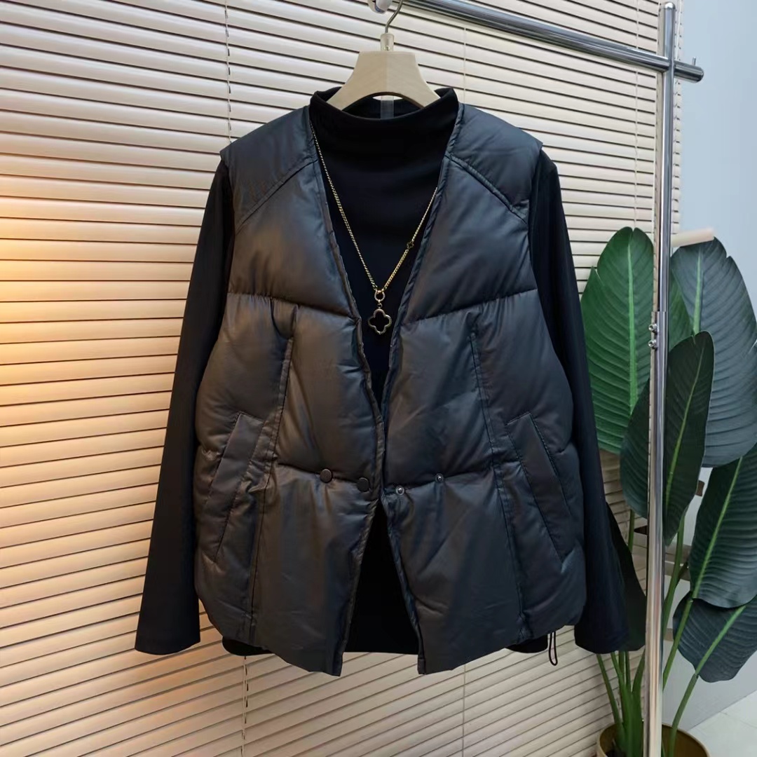 胖mm欧货时尚气质显瘦免洗韩版轻奢法式8903冬季宽松减龄时髦马甲