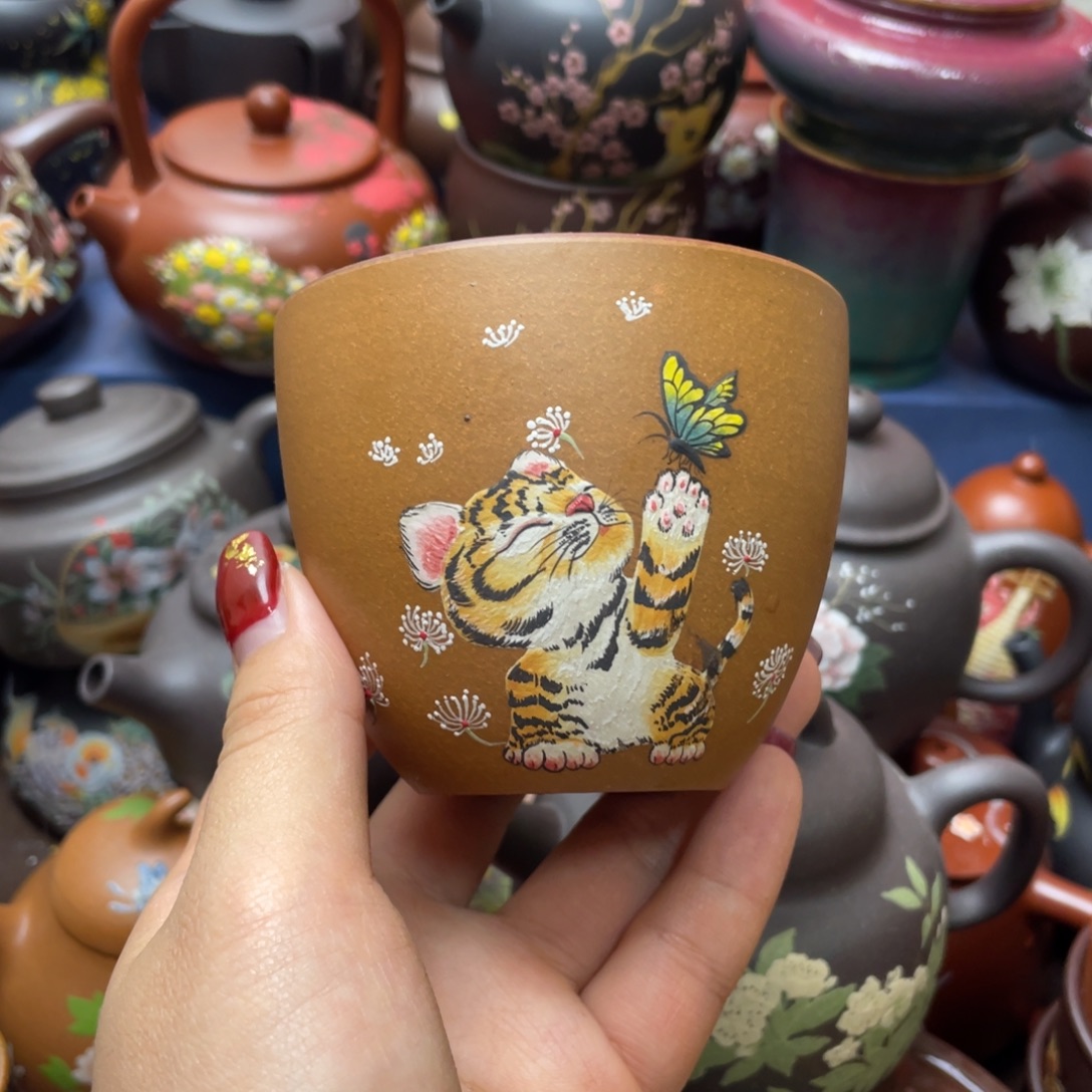 茶杯红泥紫砂主人杯180cc