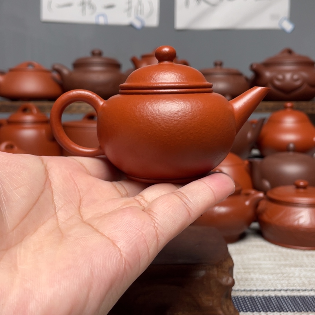 水平壶（100-110容量）全手工拍打成型-紫砂手工壶-孤品处理 