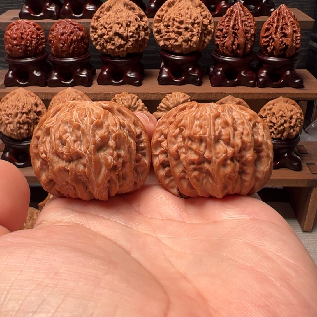 文玩核桃把件43磨盘