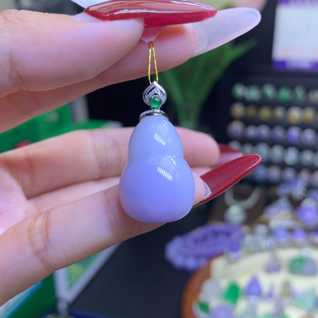 翡翠颈饰18K金镶嵌天然