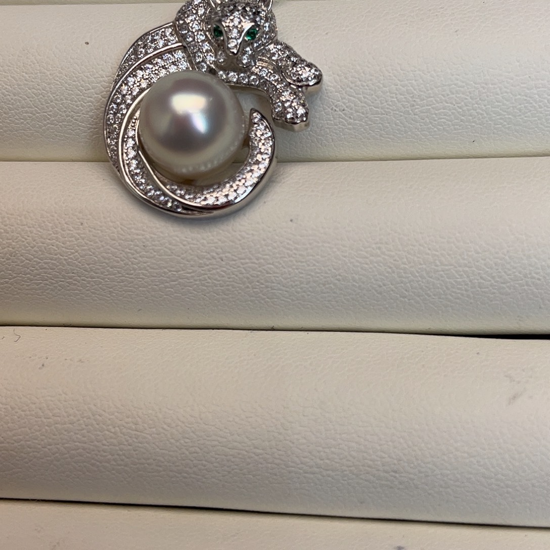 海水珍珠银S925镶嵌吊坠(不含链)