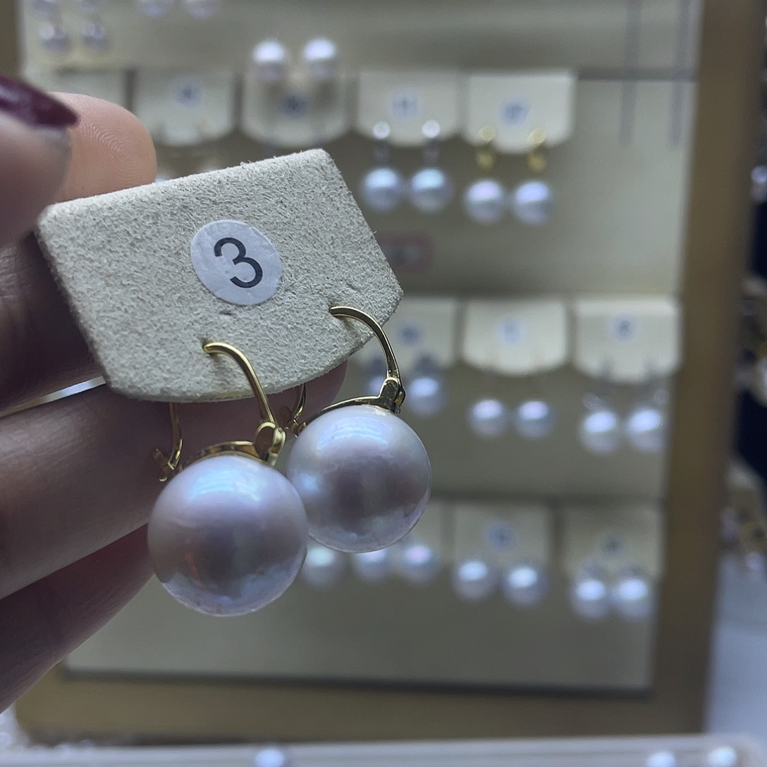 淡水珍珠耳饰银S925镶嵌