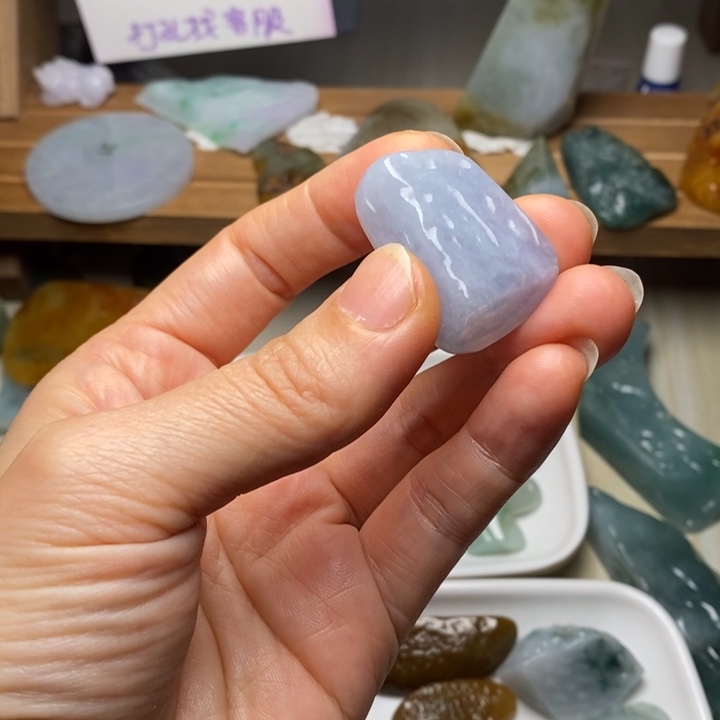 落***晖翡翠未镶嵌颈饰天然
