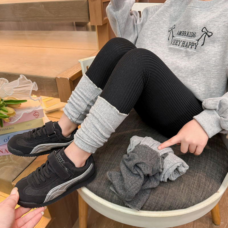 女童春秋款休闲打底裤2025新款女宝宝洋气堆堆袜针织裤长裤紧身裤