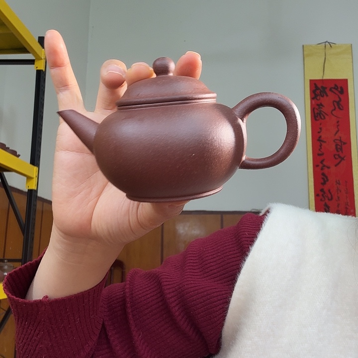 茶壶紫砂紫泥底槽青水平150cc