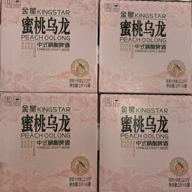 金星蜜桃乌龙中式精酿啤酒1升*6罐