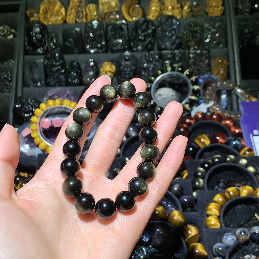 黑曜岩手链未镶嵌苹*?