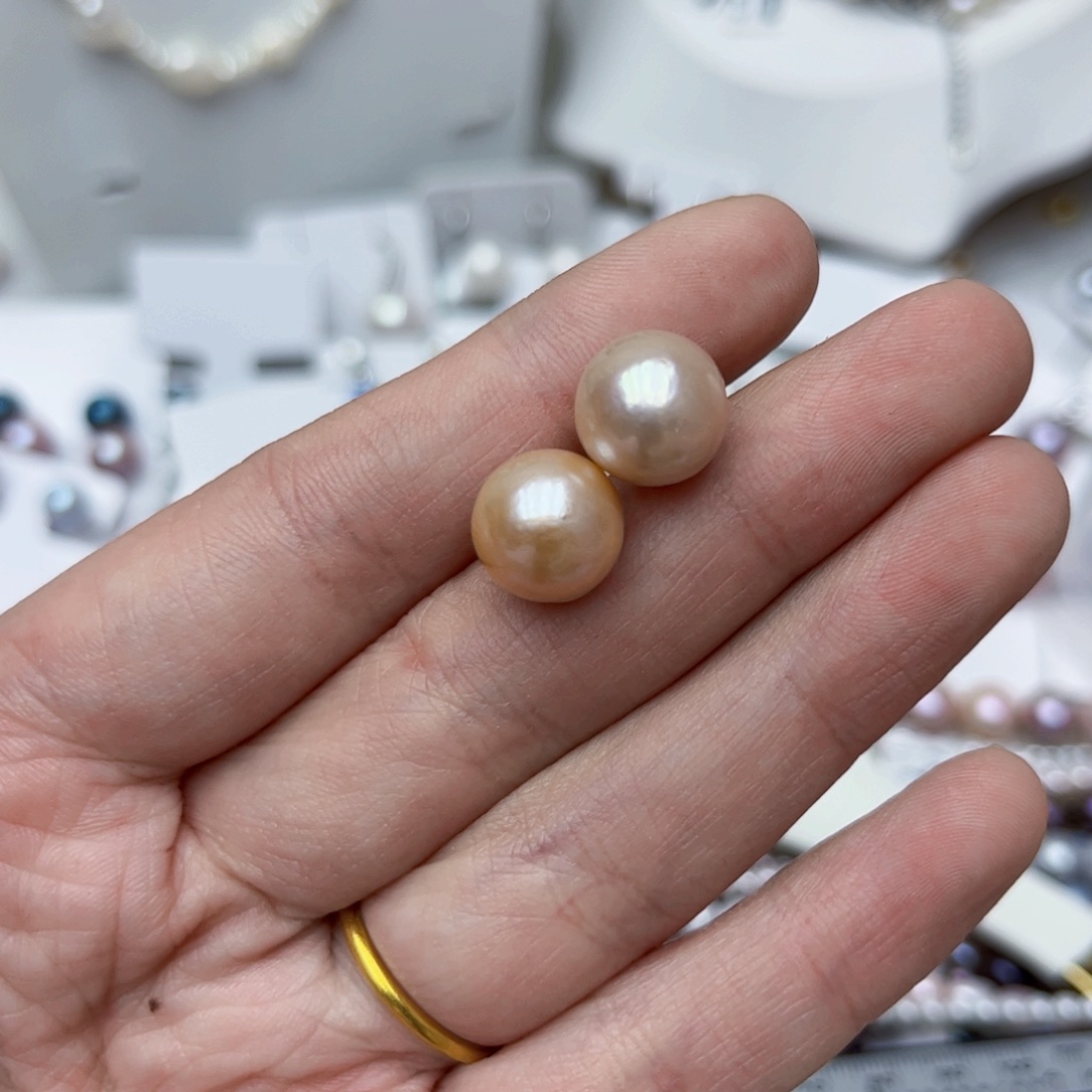 淡水珍珠耳饰银S925镶嵌