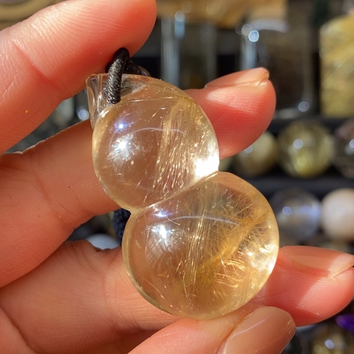 【闪购商品】水晶发晶葫芦吊坠未镶嵌