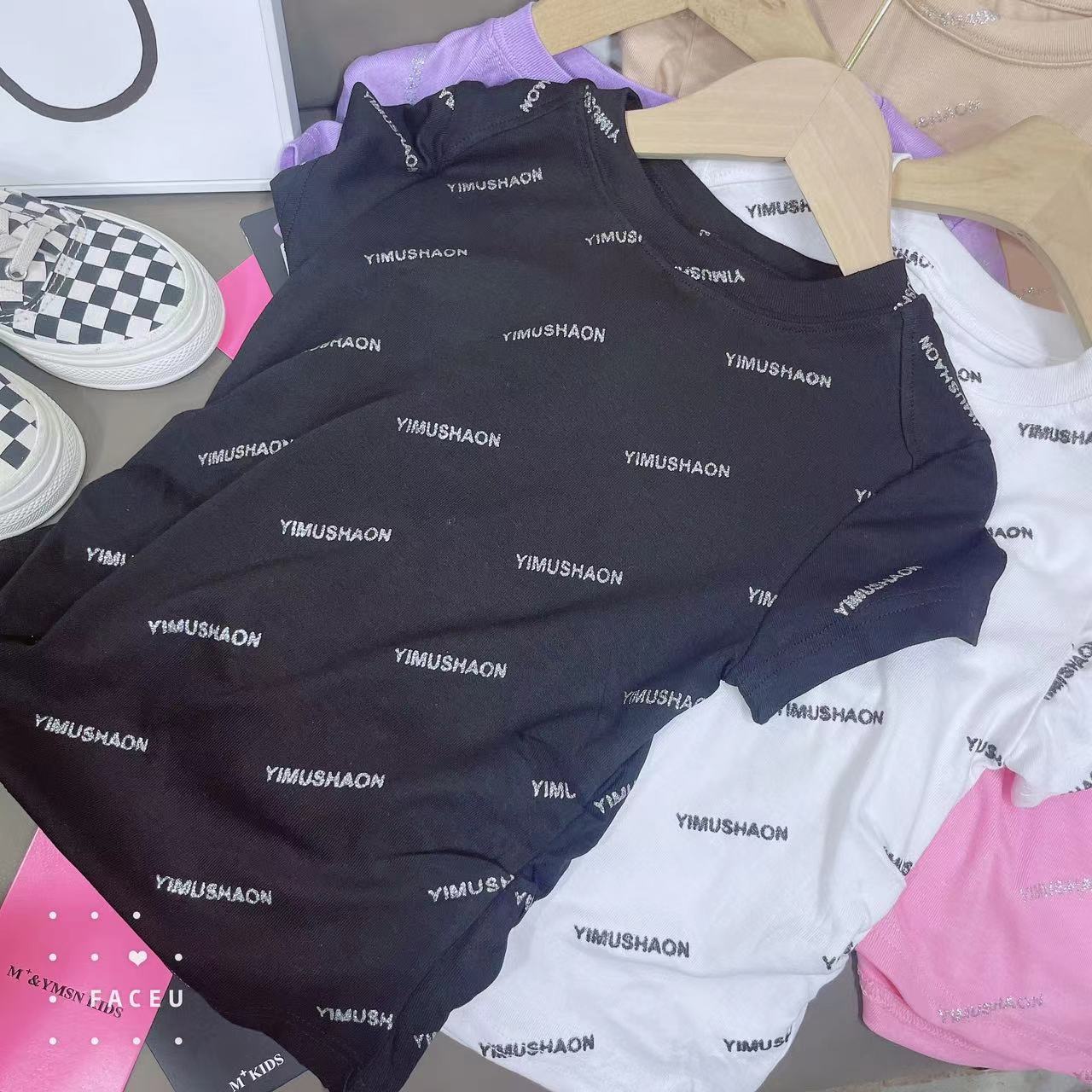 405238《现》小涵家韩版儿童休闲舒适时尚日常百搭洋气短袖