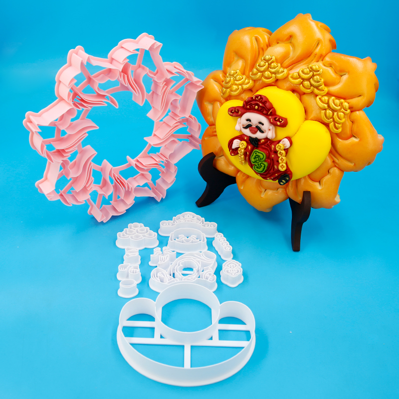 原创新款马年花底模具财神模具花样馒头面食花饽饽花饽饽模