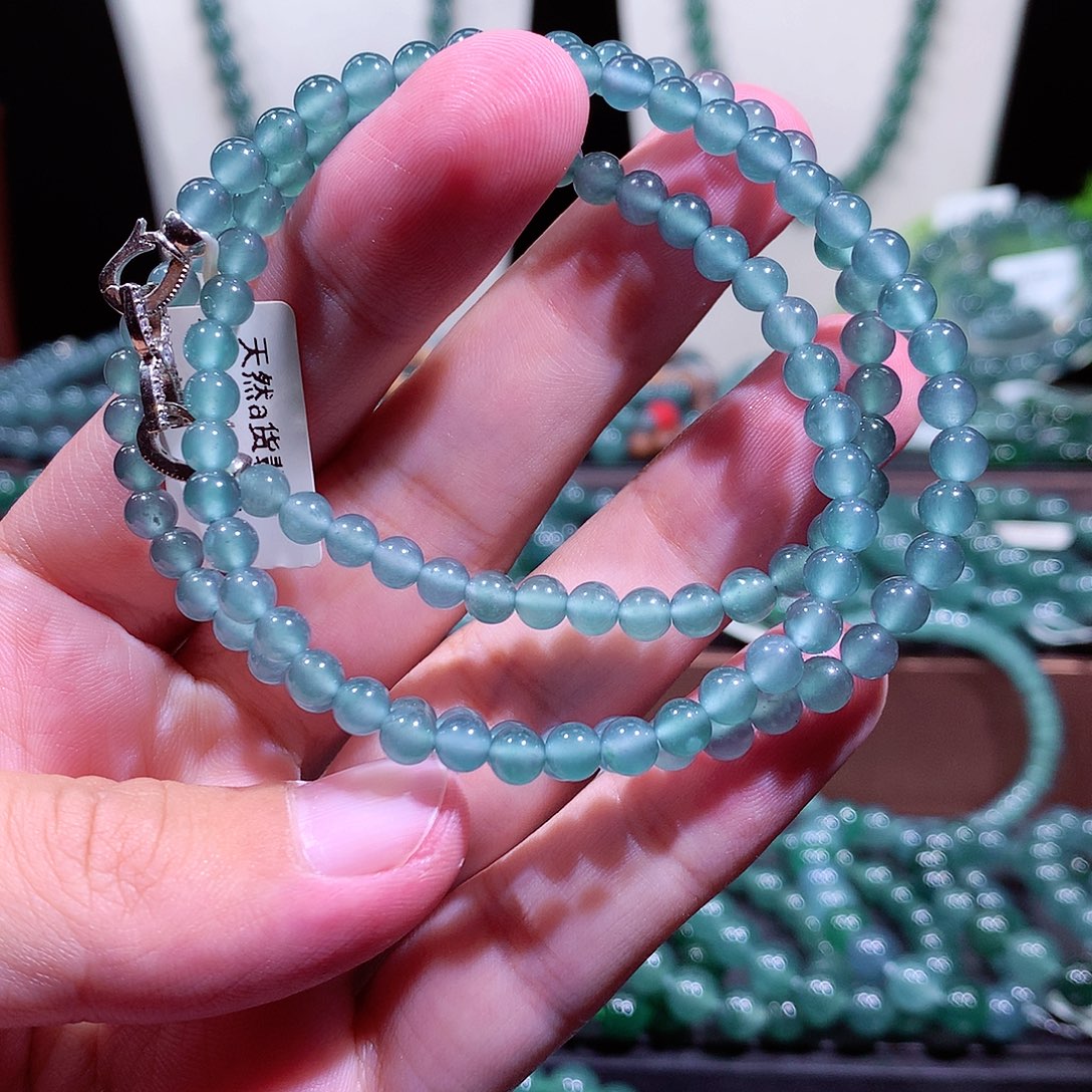 翡翠未镶嵌手链天然a货翡翠项链4.8