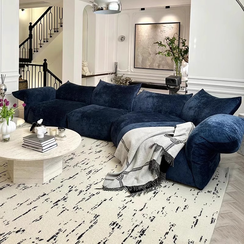 构念网红花瓣沙发 意大利客厅设计师法式布艺异形弧形沙发组合