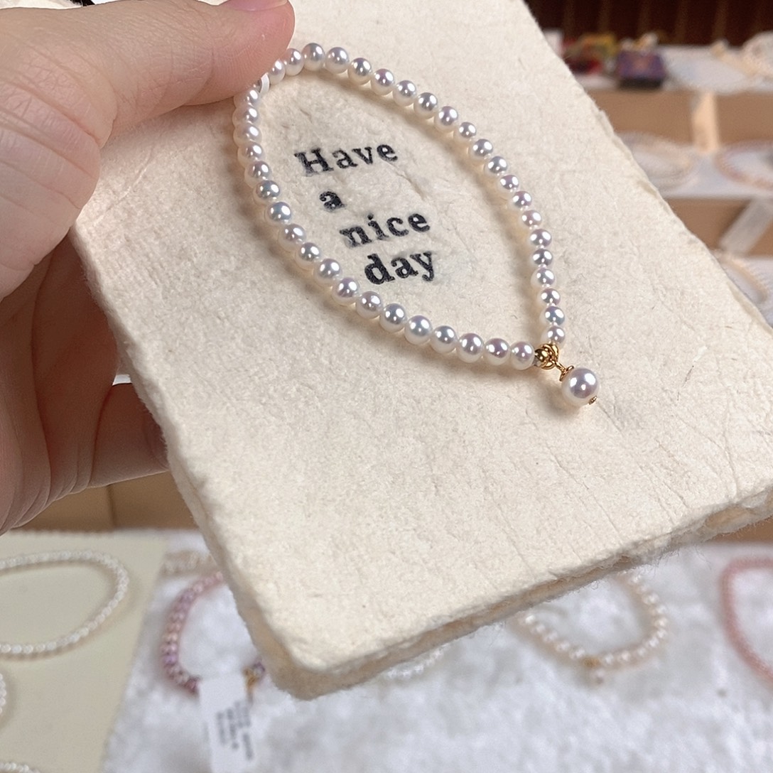 银S925镶嵌淡水珍珠手绳