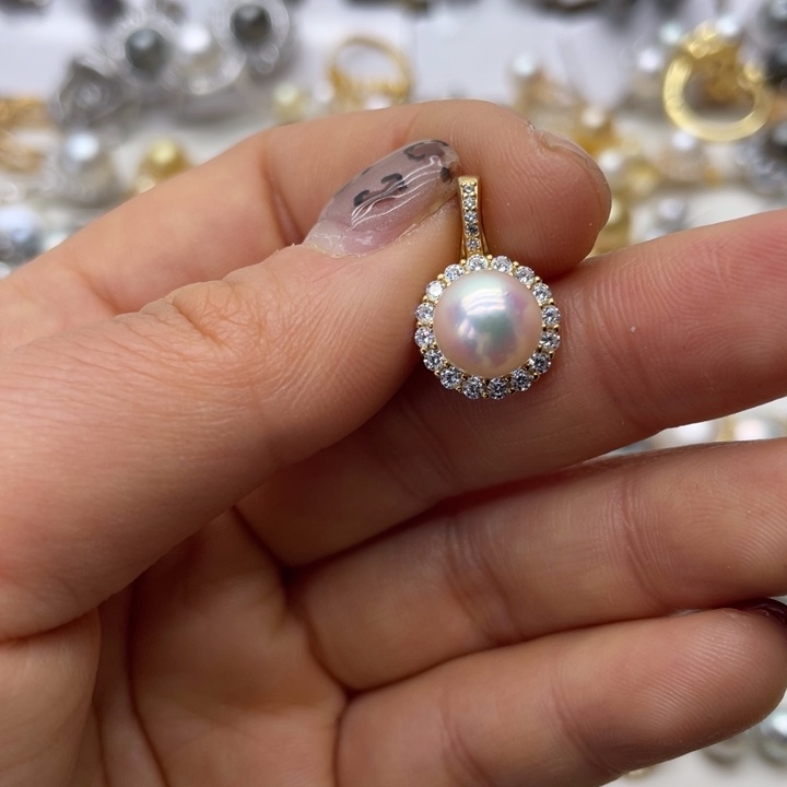 海水珍珠吊坠(不含链)银S925镶嵌