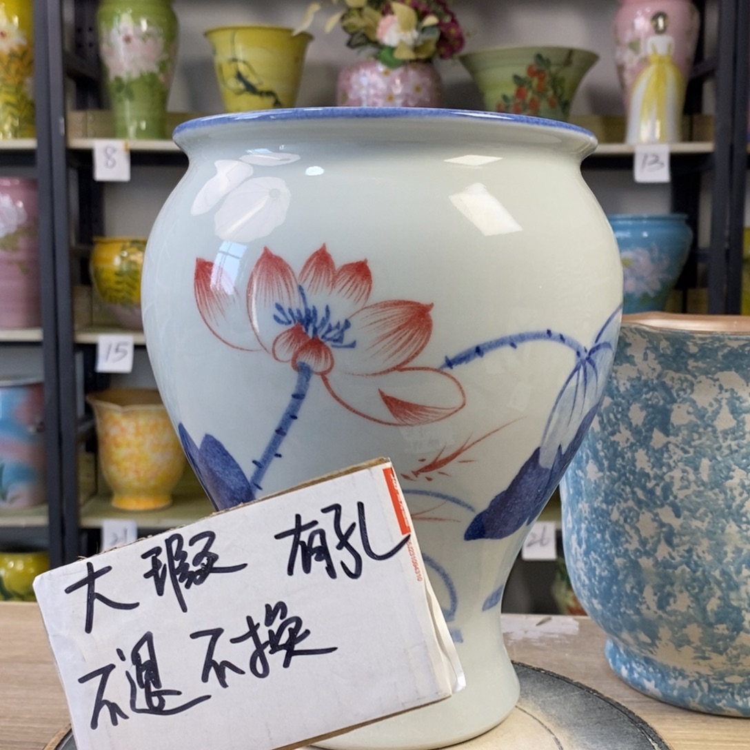 景德镇手工手绘陶瓷花盆