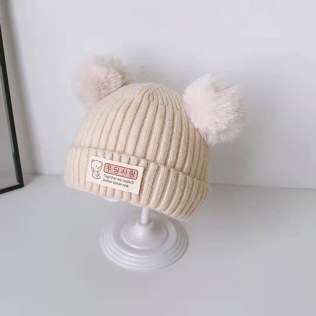 冬季超萌婴儿帽子男女宝毛线针织帽棉质内里超保暖加厚胎帽新生儿