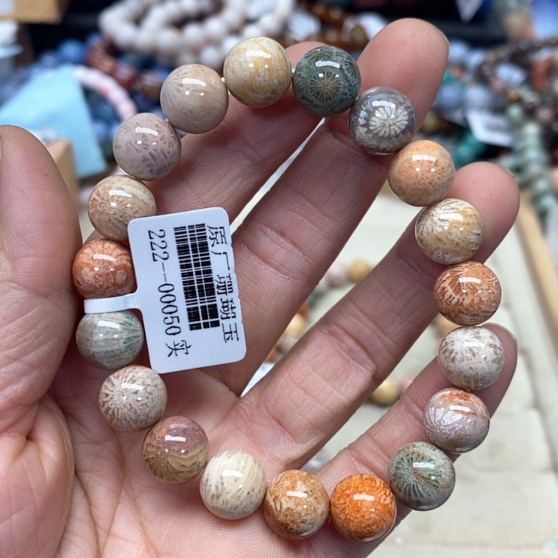 硅化珊瑚（珊瑚玉）手链未镶嵌我***肉249