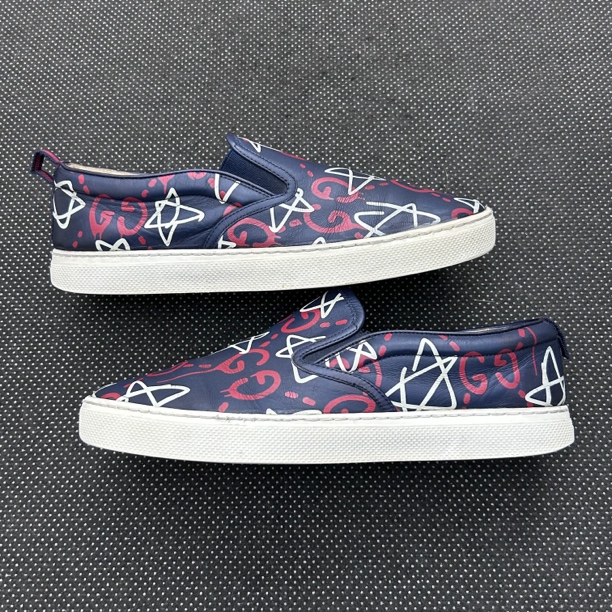 95新 GUCCI/古驰 43码 28cm 古驰 星星 涂鸦 一脚蹬 板鞋