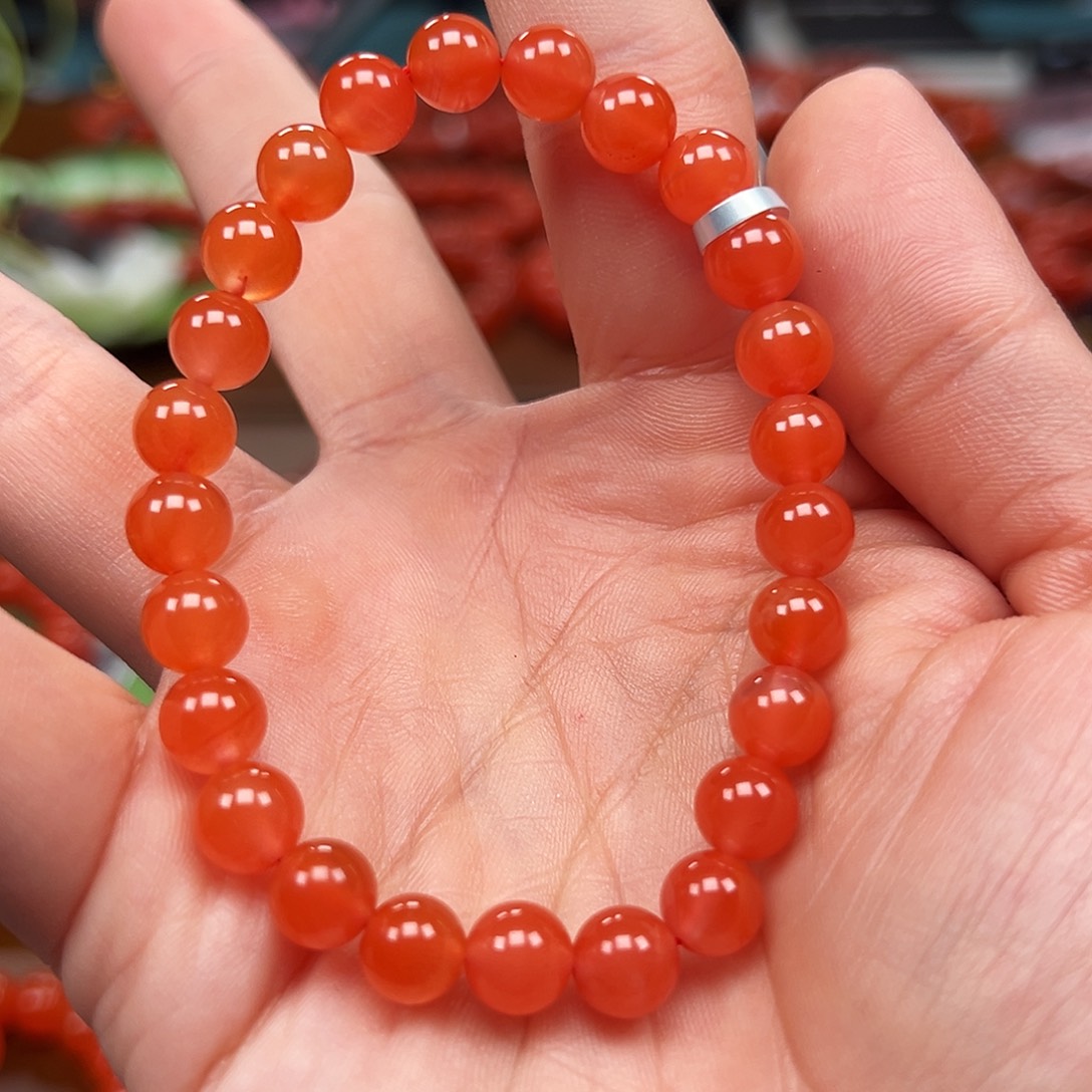 南红玛瑙未镶嵌手链