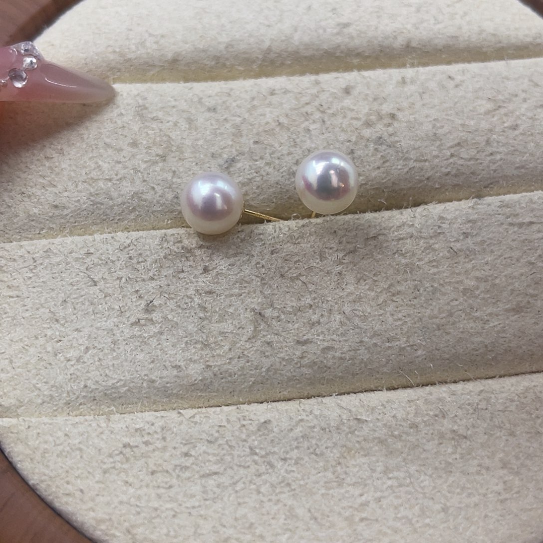 海水珍珠18K金镶嵌耳饰