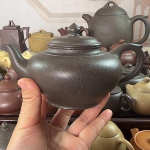 紫砂茶壶梨皮天青300cc