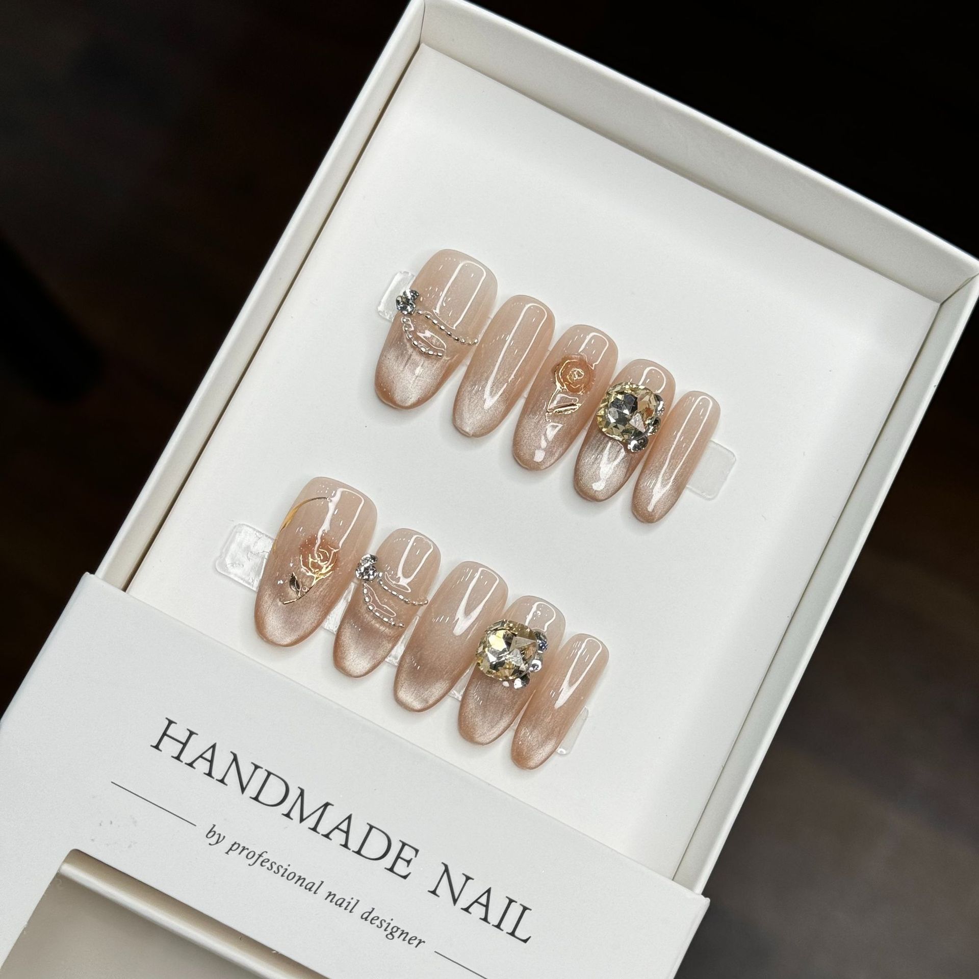 美幻【香槟玫瑰】藕粉色显白高级感穿戴甲