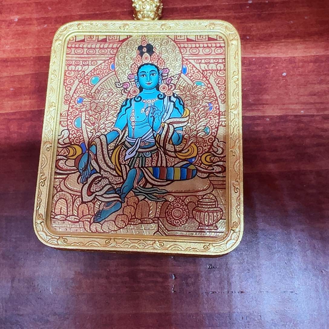 吊坠全手绘热贡唐卡绿度母