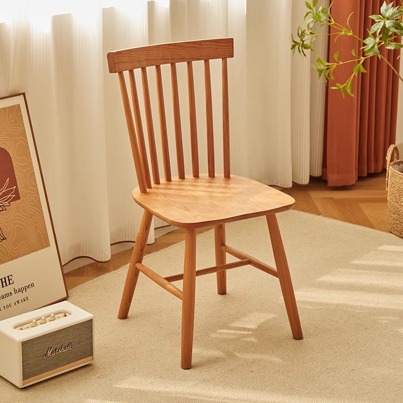 北欧实木温莎椅风格家用餐椅现代简约靠背椅