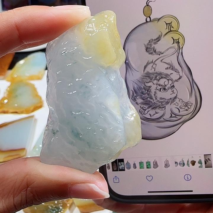 定制翡翠未镶嵌翡翠挂件