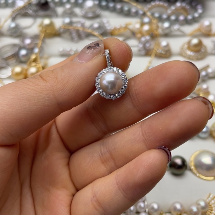 海水珍珠吊坠(不含链)银S925镶嵌