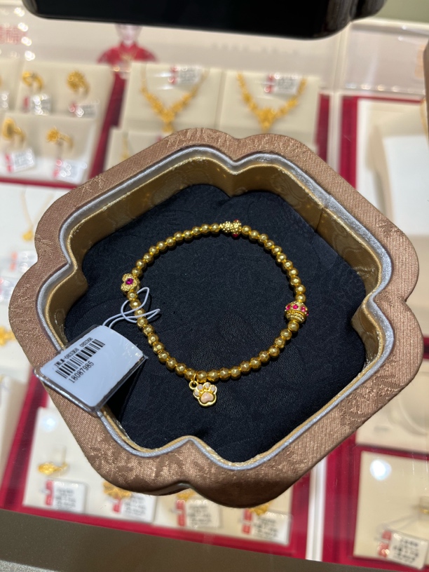 足金999烧蓝手串2.23克