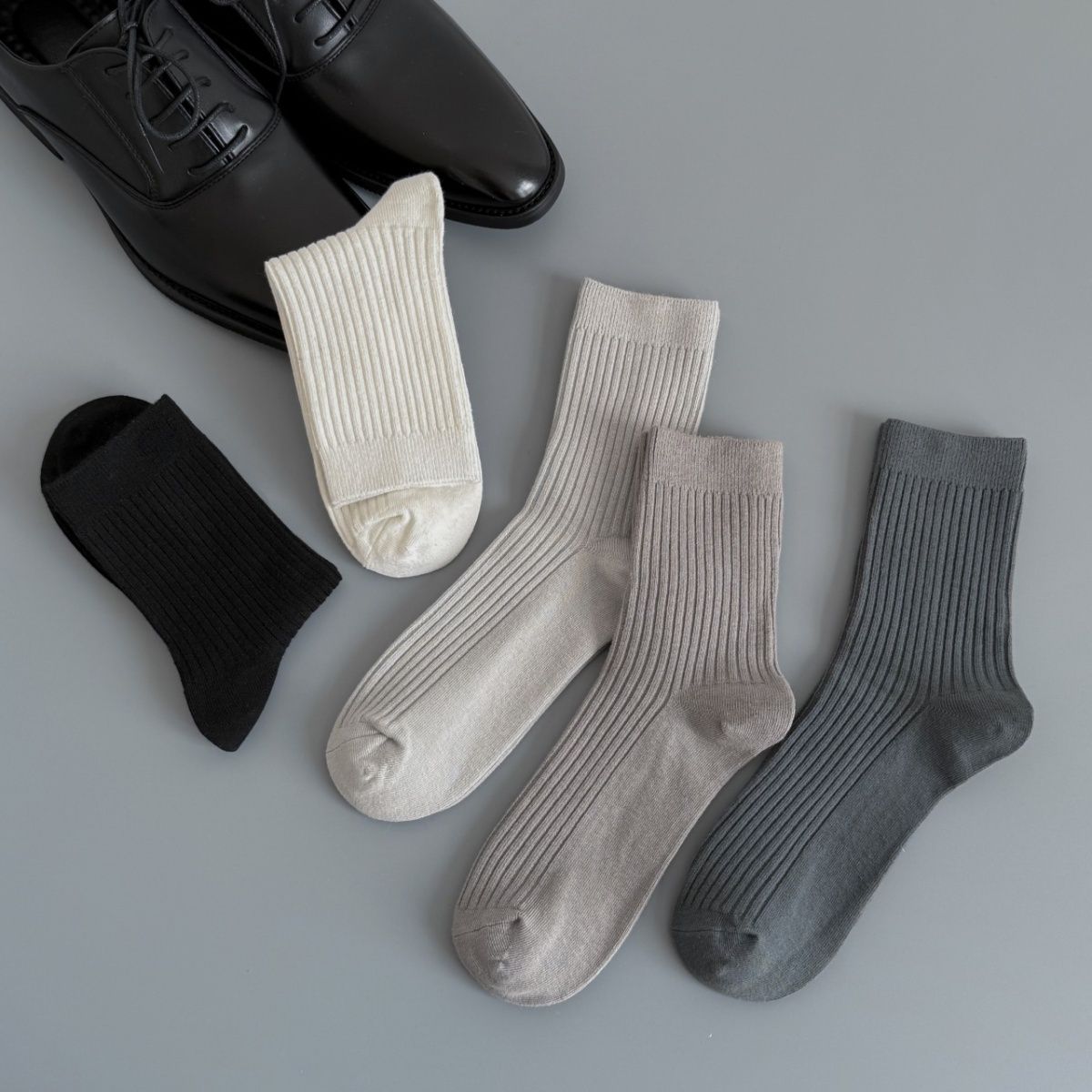 男彩A干爽中筒袜袜子秋冬日系休闲纯色长袜袜子男棉袜